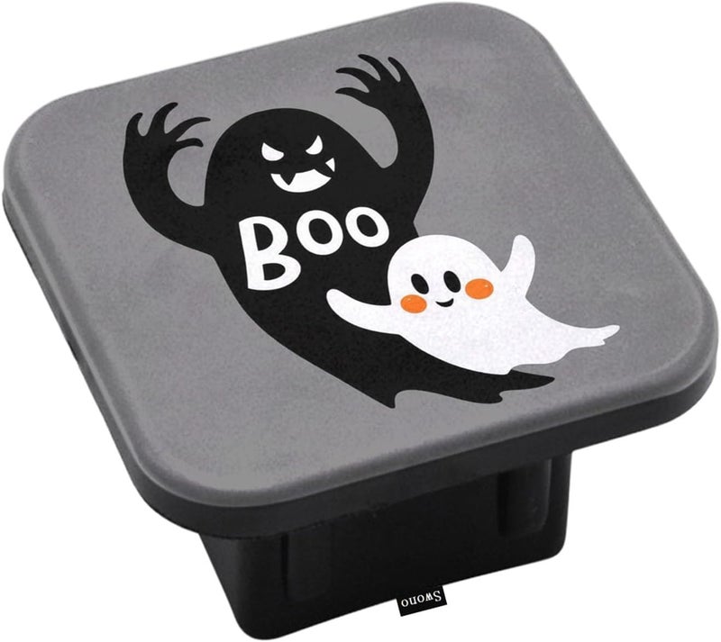 Swono Ghost Hitch Cover 2" Halloween Ghost with Big Shadow Rubber Receiver Tube Hitch Plug Truck Receivers Hitch Covers, Trailer Hitch Tube Cover Plug Cap - Image 1